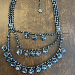 WHBM layered grey toned necklace.